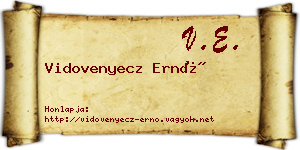 Vidovenyecz Ernő névjegykártya