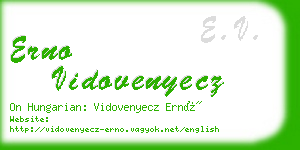 erno vidovenyecz business card